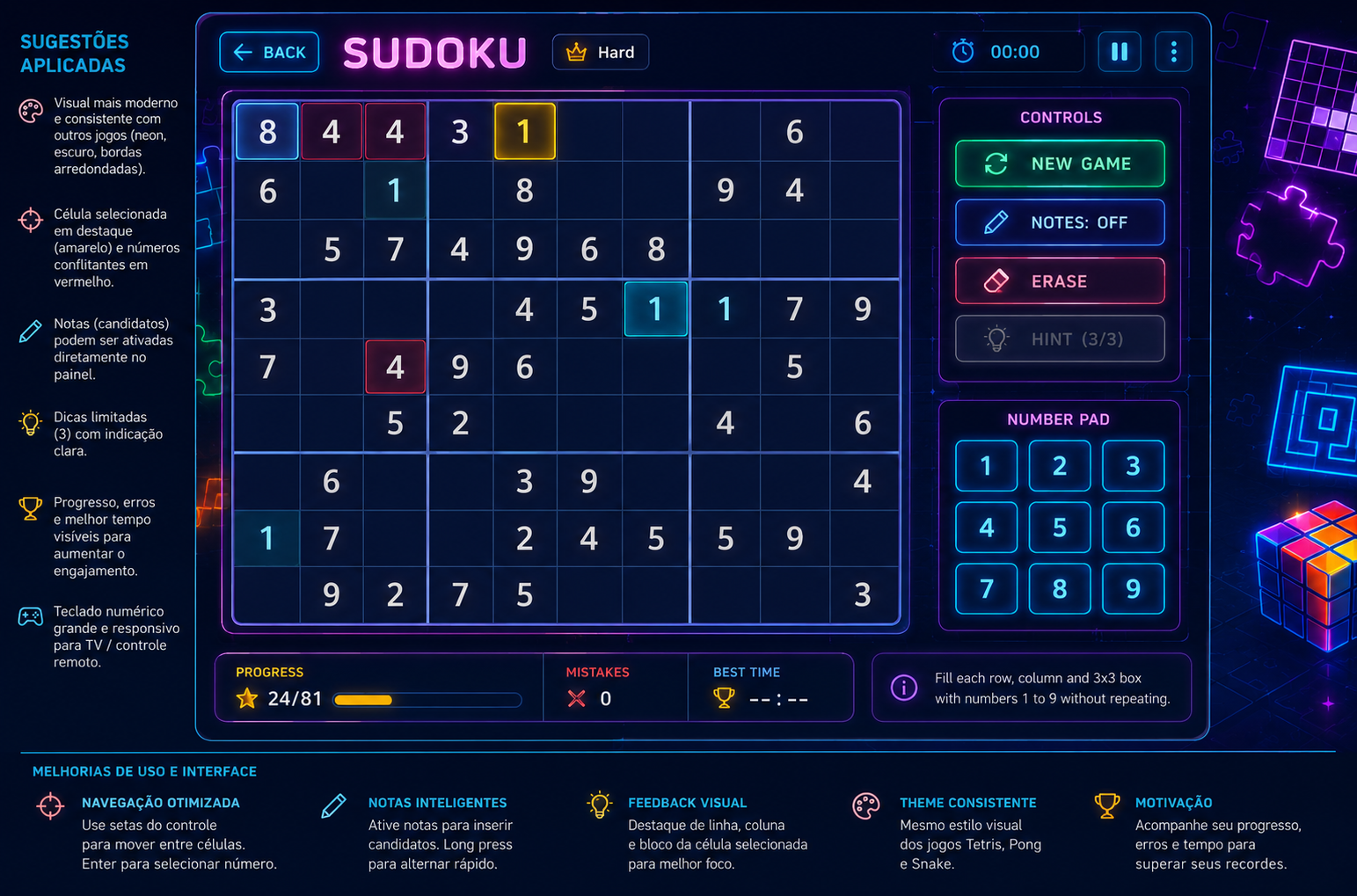 Sudoku gameplay preview